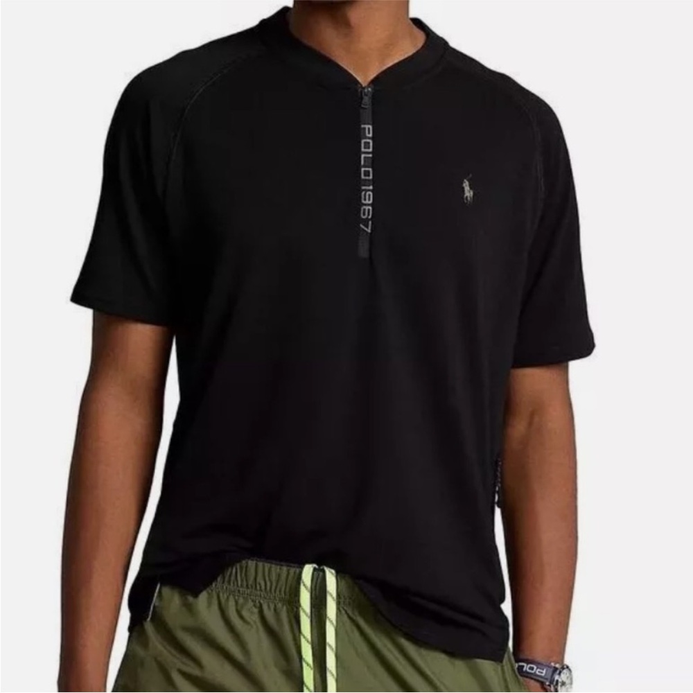 Ralph Lauren POLO 1967 Performance Black 1/4 Zip Short Sleeve Shirt